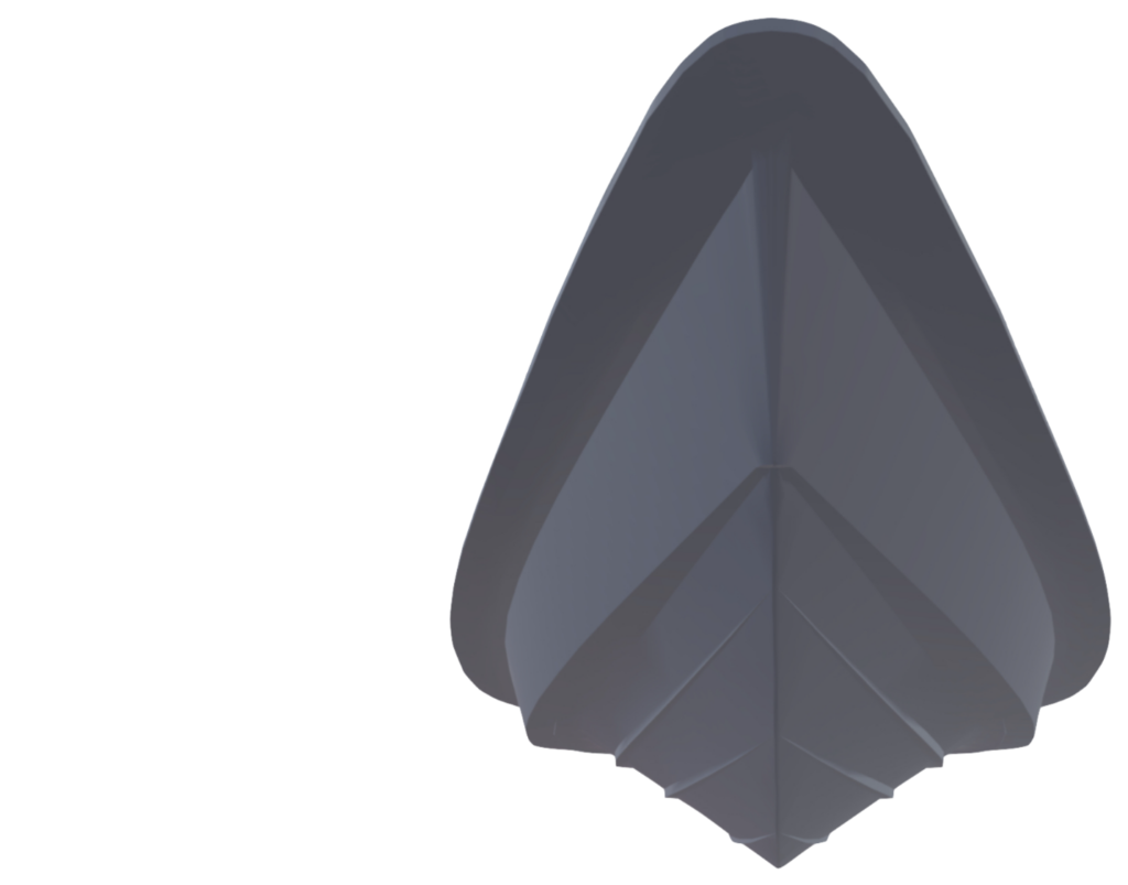 Tornado deep-V hull, front view